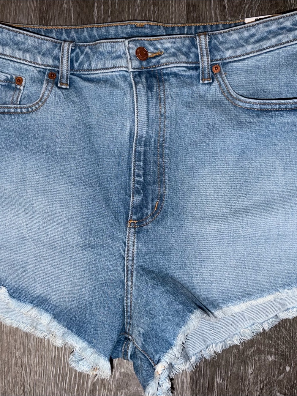 PINK Victoria's Secret Light Blue Denim Frayed Hem Shorts